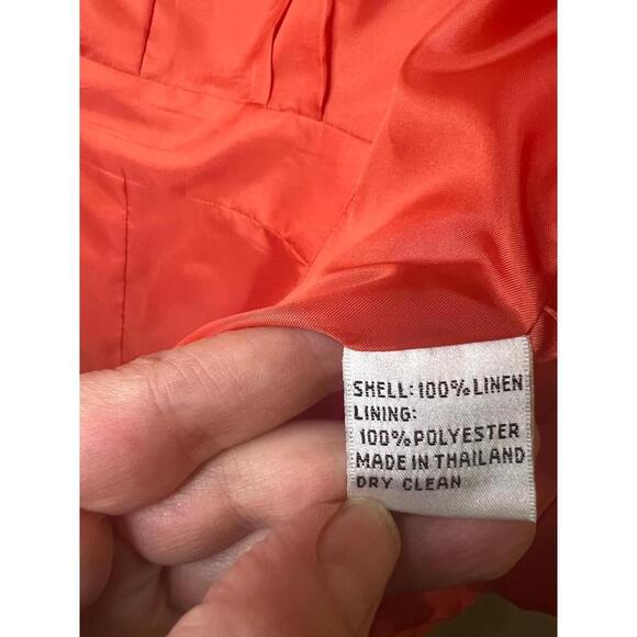 Talbots Jacket Womens Size 8 Coral Blazer 3button Notched Lapel Linen Classic - Picture 7 of 9